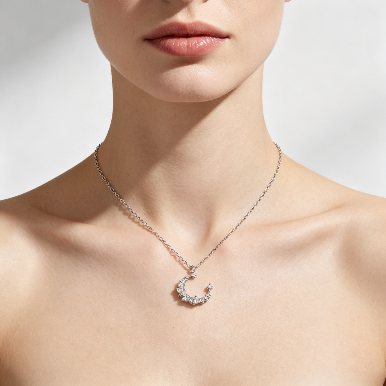 Crescent Moon Pendant Necklace