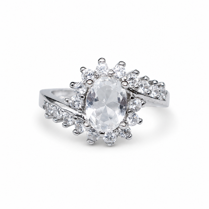 Elegant White Oval Stone Ring