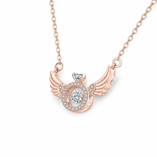 Rose Gold Angel Wing Pendant Necklace
